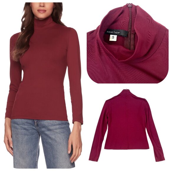 Susan Lazar Tops - Susan Lazar turtleneck Long Sleeves Bordo Top S $150